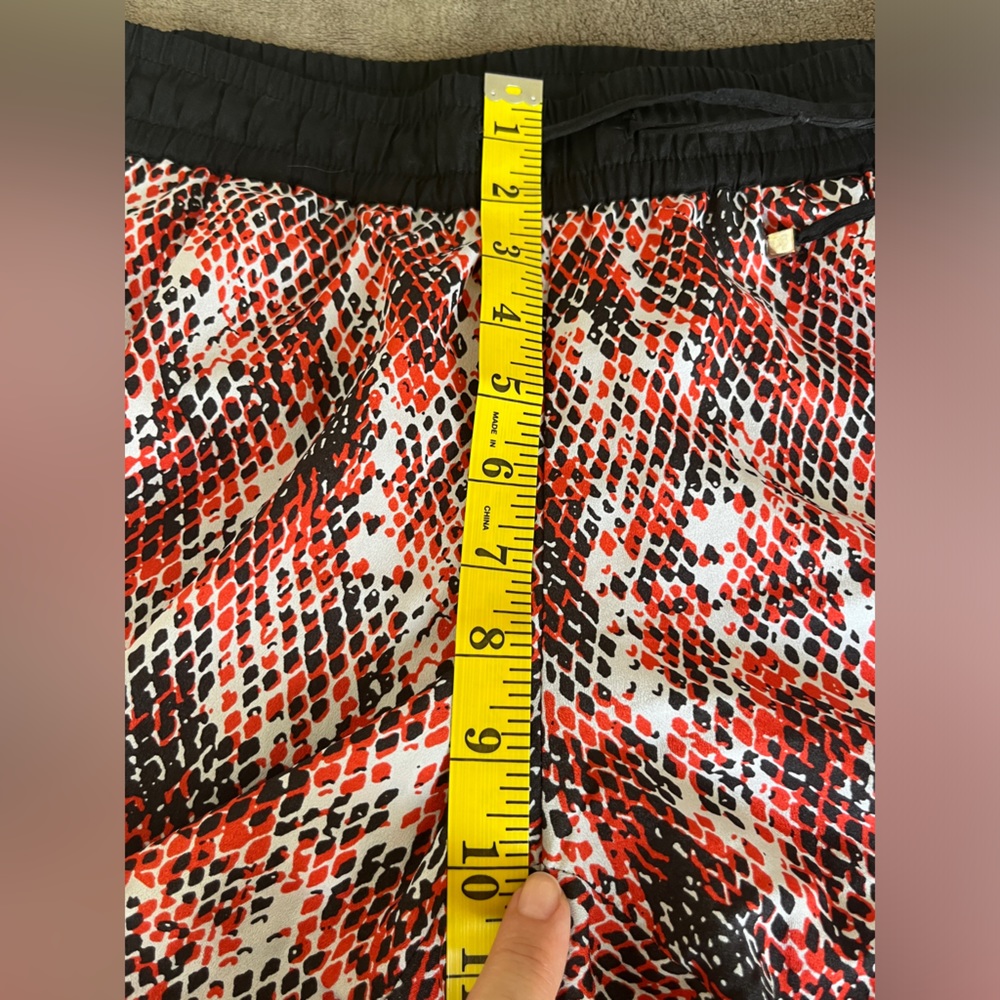 Calvin Klein Jogger Pants Red Black White Snake Print Drawstring Pants SZ S - Picture 12 of 15